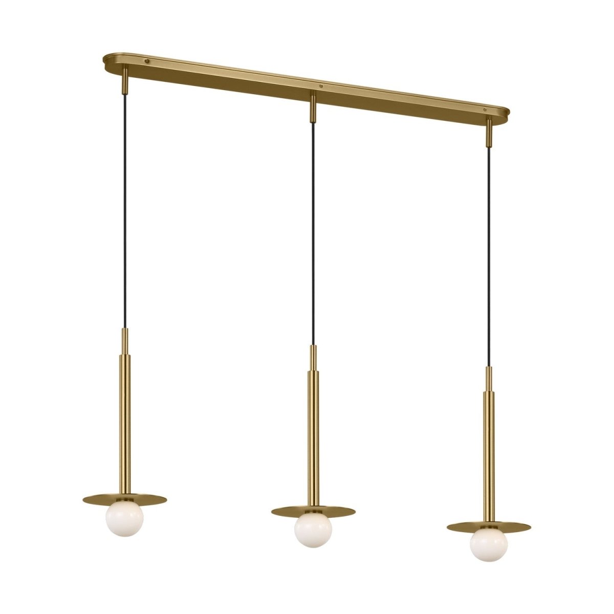 Suspension linéaire multiple Nodes - Laiton bruni by Visual Comfort Studio | Luminaires & cie