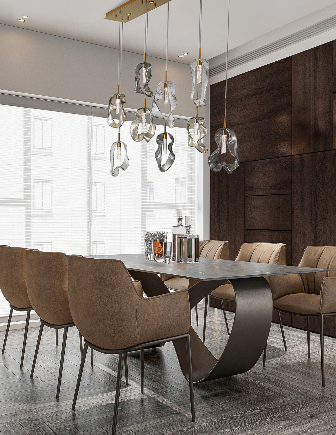 Suspension linéaire multiple Norah Or – vue 2