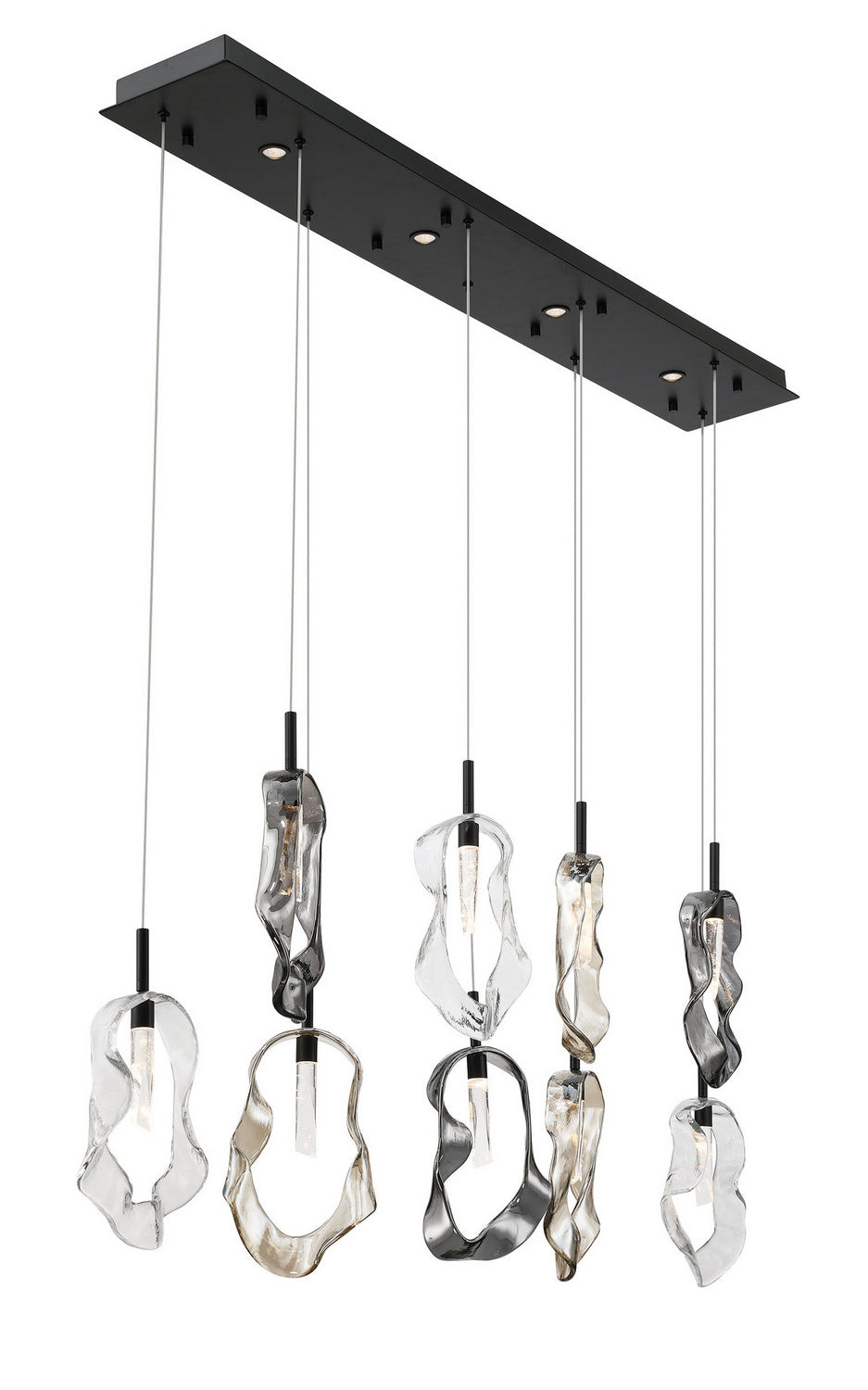 Suspension linéaire multiple Norah Noir mat – vue 4