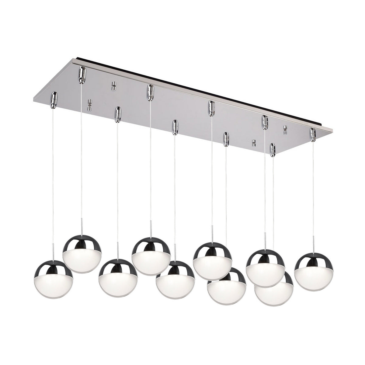 Suspension linéaire multiple Pluto Chrome – Kuzco Lighting