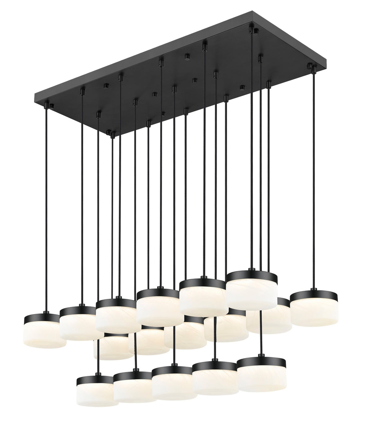 Suspension linéaire multiple Renaud Noir mat, nombre ampoules 17 – vue 3