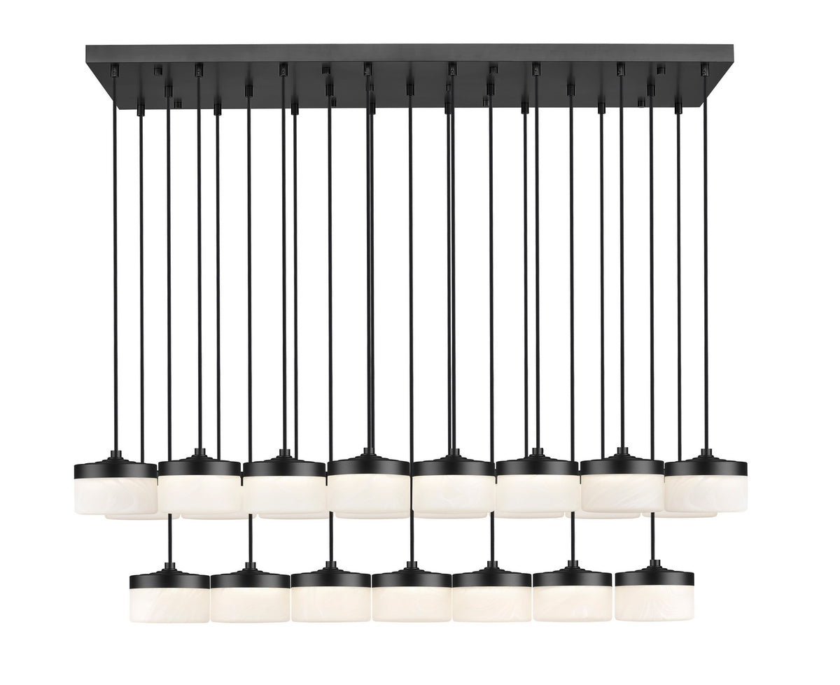 Suspension linéaire multiple Renaud Noir mat, nombre ampoules 23 – vue 2