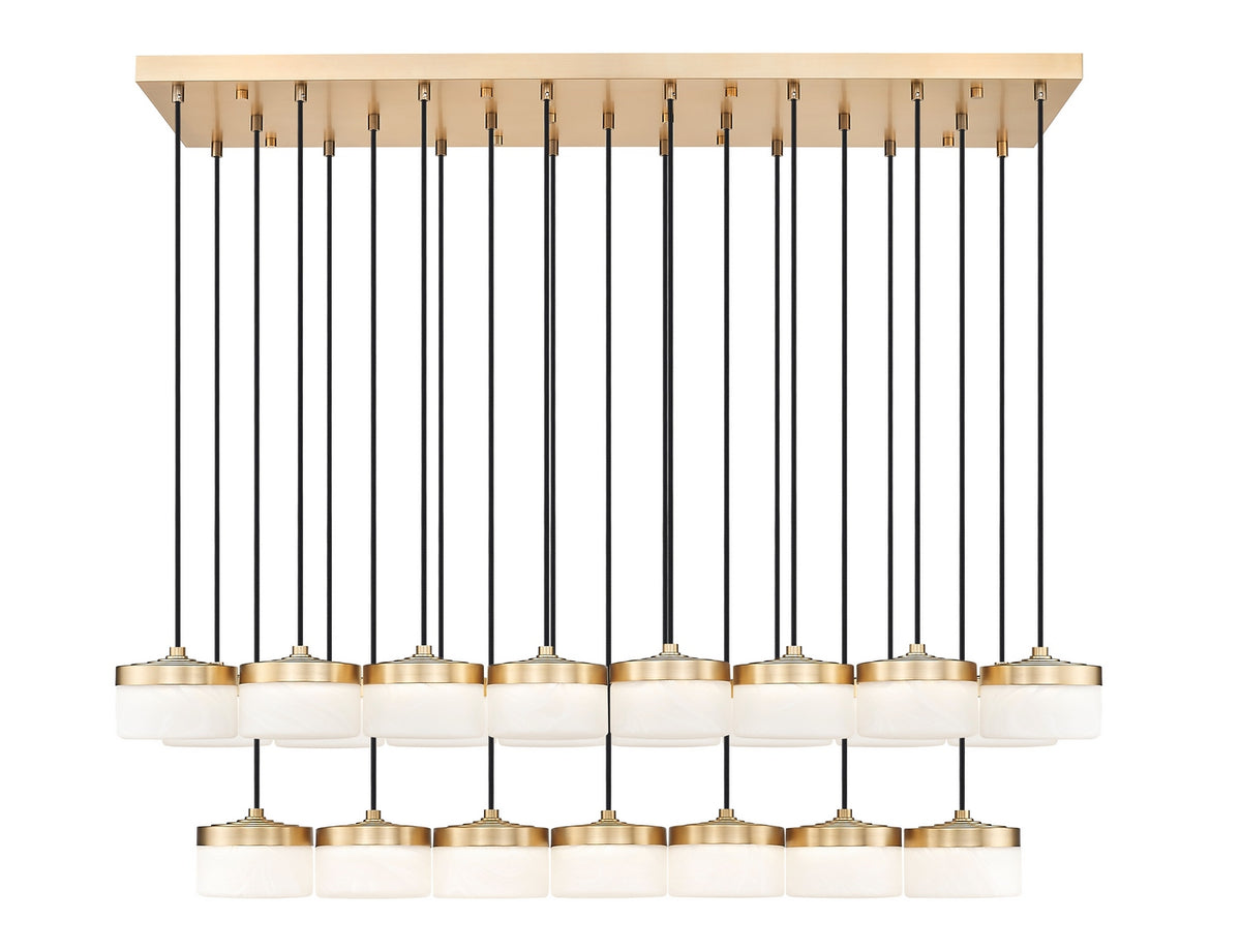 Suspension linéaire multiple Renaud Or moderne, nombre ampoules 23 – vue 2