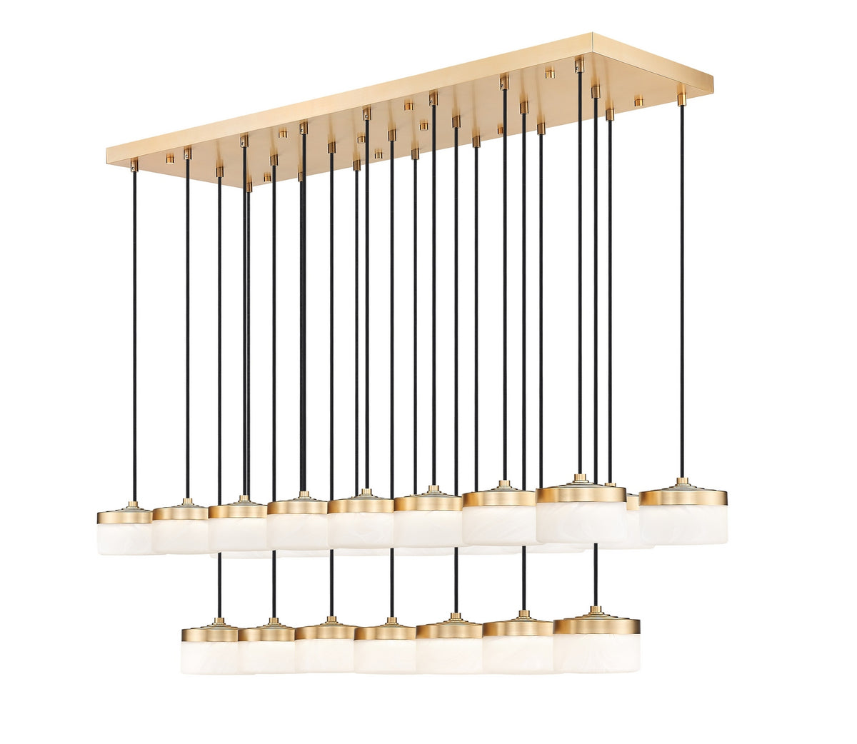 Suspension linéaire multiple Renaud Or moderne, nombre ampoules 23 – Z-Lite