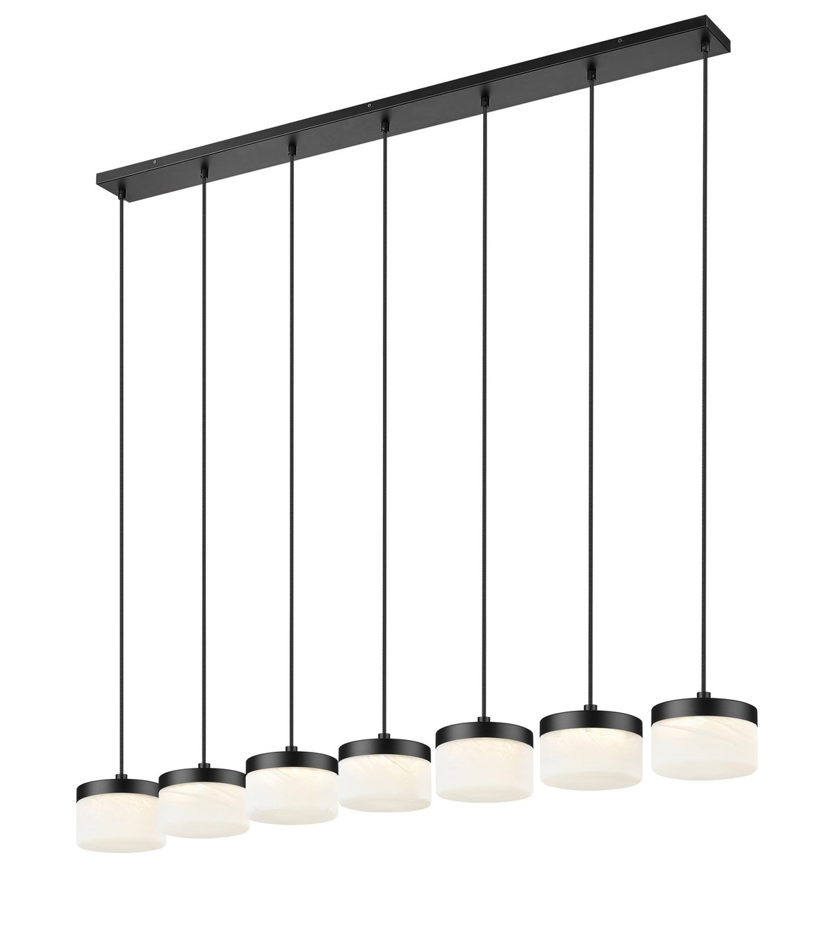 Suspension linéaire multiple Renaud Noir mat, nombre ampoules 7 – vue 3