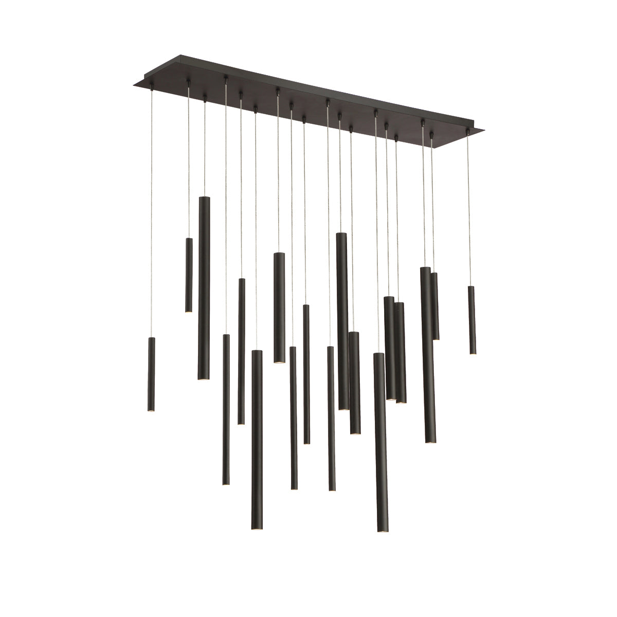 Suspension linéaire multiple Santana Noir mat, nombre ampoules 18 – Eurofase