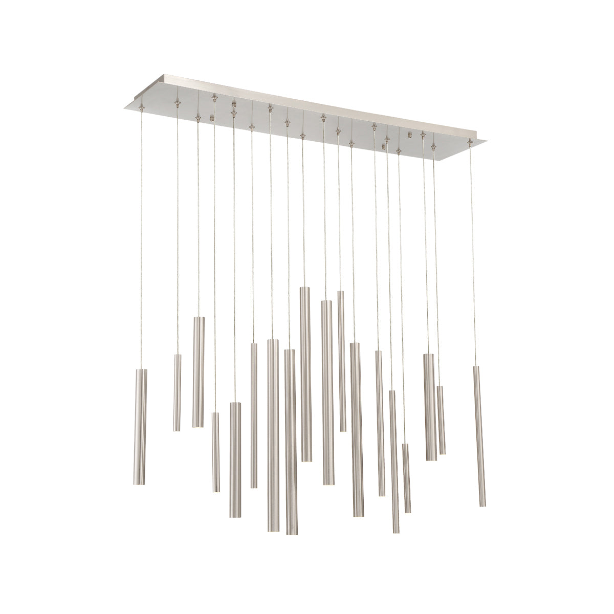 Suspension linéaire multiple Santana Nickel satiné, nombre ampoules 18 – Eurofase