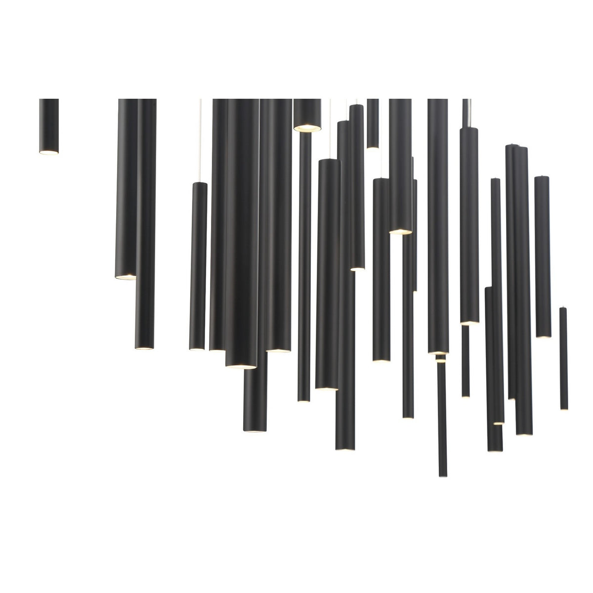 Suspension linéaire multiple Santana Noir mat, nombre ampoules 30 – vue 2