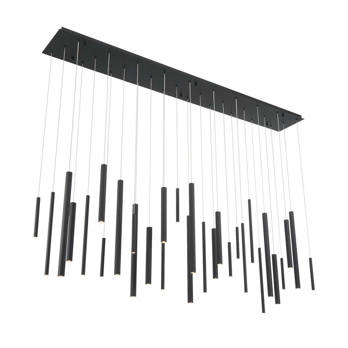 Suspension linéaire multiple Santana Noir mat, nombre ampoules 30 – vue 3