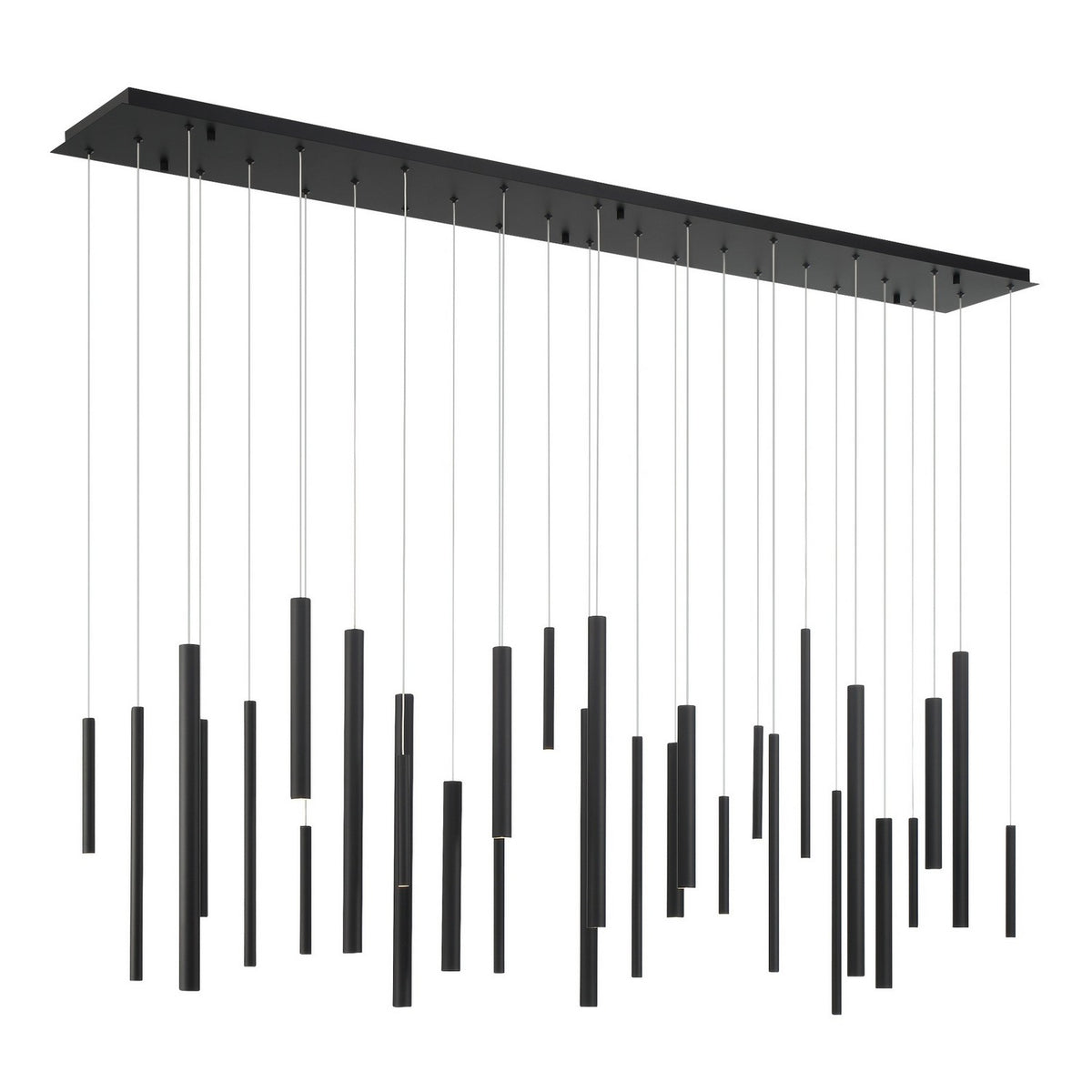 Suspension linéaire multiple Santana Noir mat, nombre ampoules 30 – Eurofase