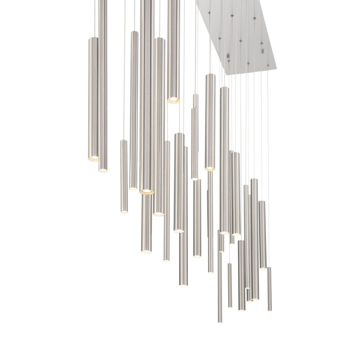 Suspension linéaire multiple Santana Nickel satiné, nombre ampoules 30 – vue 2