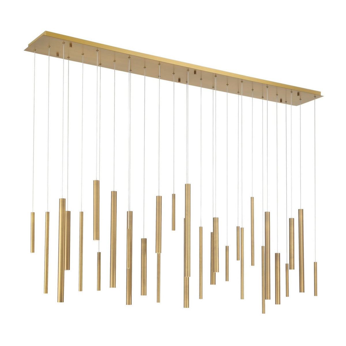 Suspension linéaire multiple Santana Laiton antique, nombre ampoules 30 – Eurofase