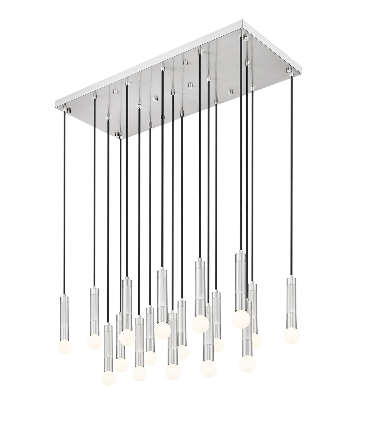 Suspension linéaire multiple Stari Nickel brossé, nombre ampoules 17 – vue 2