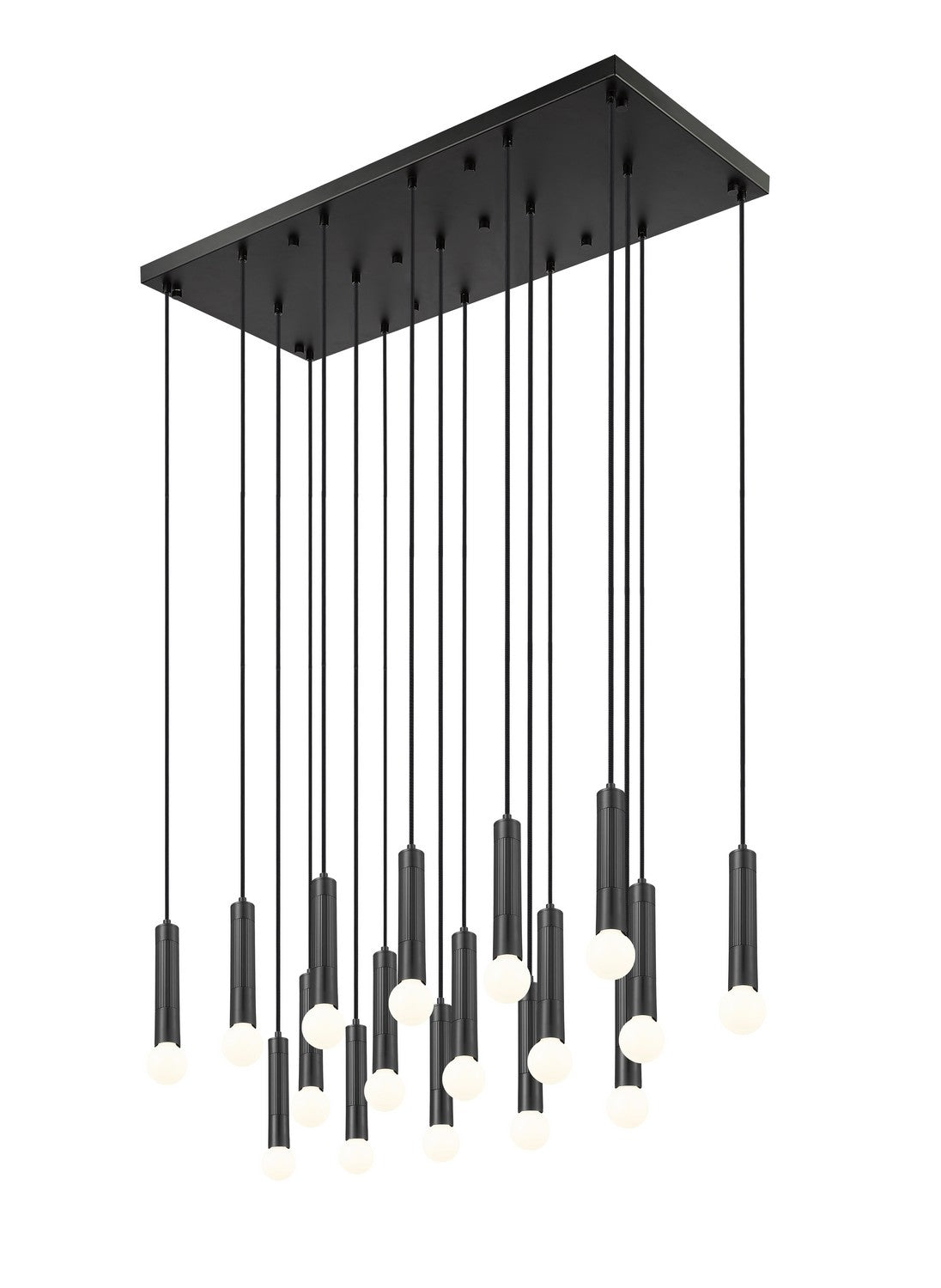 Suspension linéaire multiple Stari Noir mat, nombre ampoules 17 – vue 2