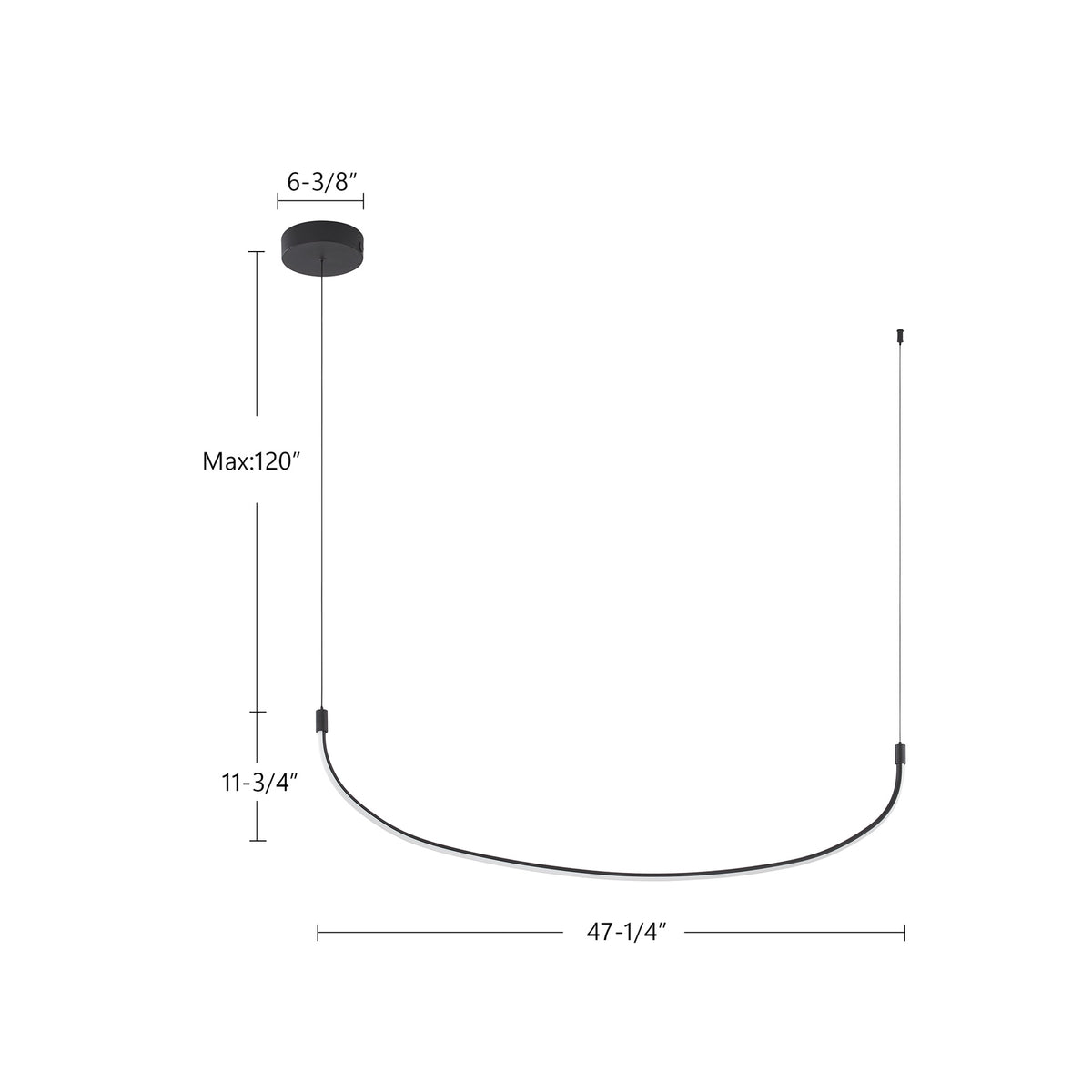 Suspension linéaire multiple Talis Or brossé – vue 5