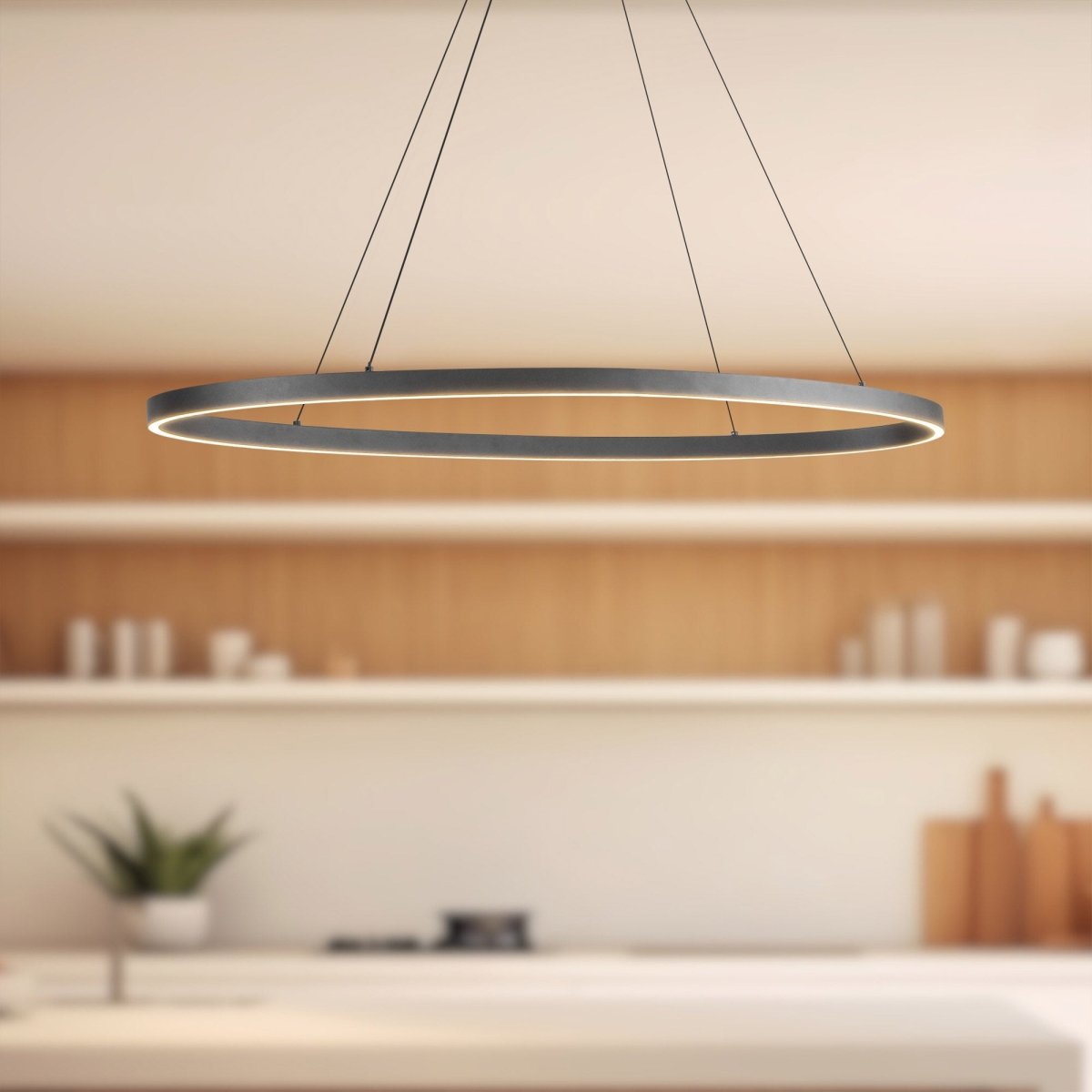 Suspension linéaire Ovale - Noir 40" by Kuzco Lighting | Luminaires & cie