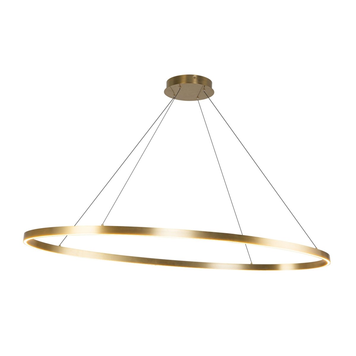 Suspension linéaire Ovale - Or brossé 53 3/4" by Kuzco Lighting | Luminaires & cie