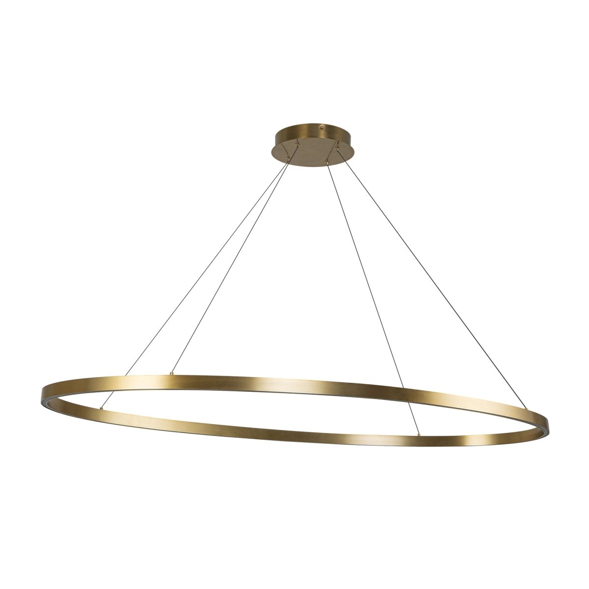 Suspension linéaire Ovale - Or brossé 53 3/4" by Kuzco Lighting | Luminaires & cie