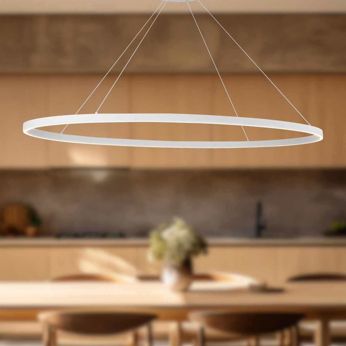Suspension linéaire Ovale - Blanc 53 3/4" by Kuzco Lighting | Luminaires & cie