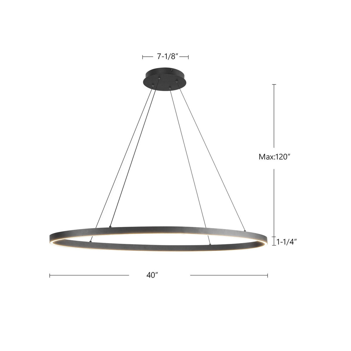Suspension linéaire Ovale Noir, 16 3/8" – vue 6