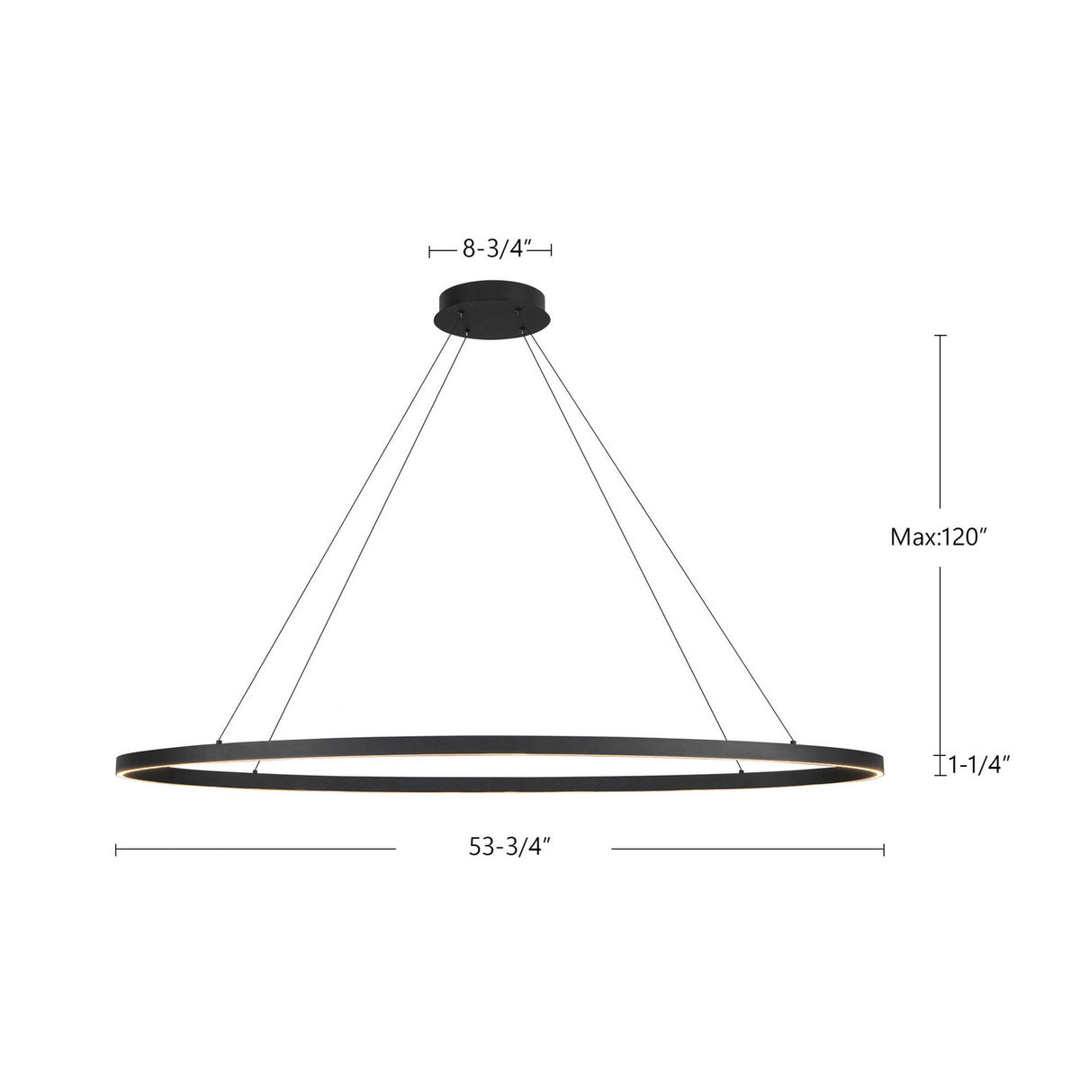 Suspension linéaire Ovale Noir, 28 1/4" – vue 7