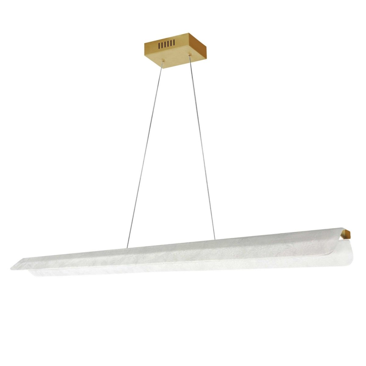 Suspension linéaire Ozanna - Blanc / Laiton vieilli by Dainolite | Luminaires & cie
