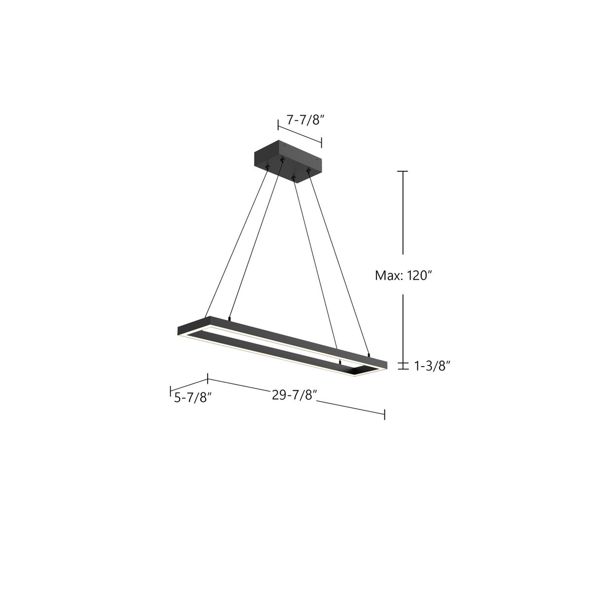 Suspension linéaire Piazza Noir, 5 7/8" – vue 4