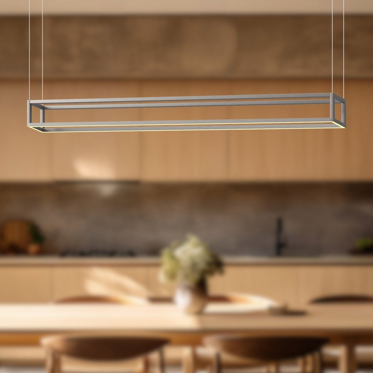 Suspension linéaire Plaza - Nickel brossé 59 1/8" by Kuzco Lighting | Luminaires & cie