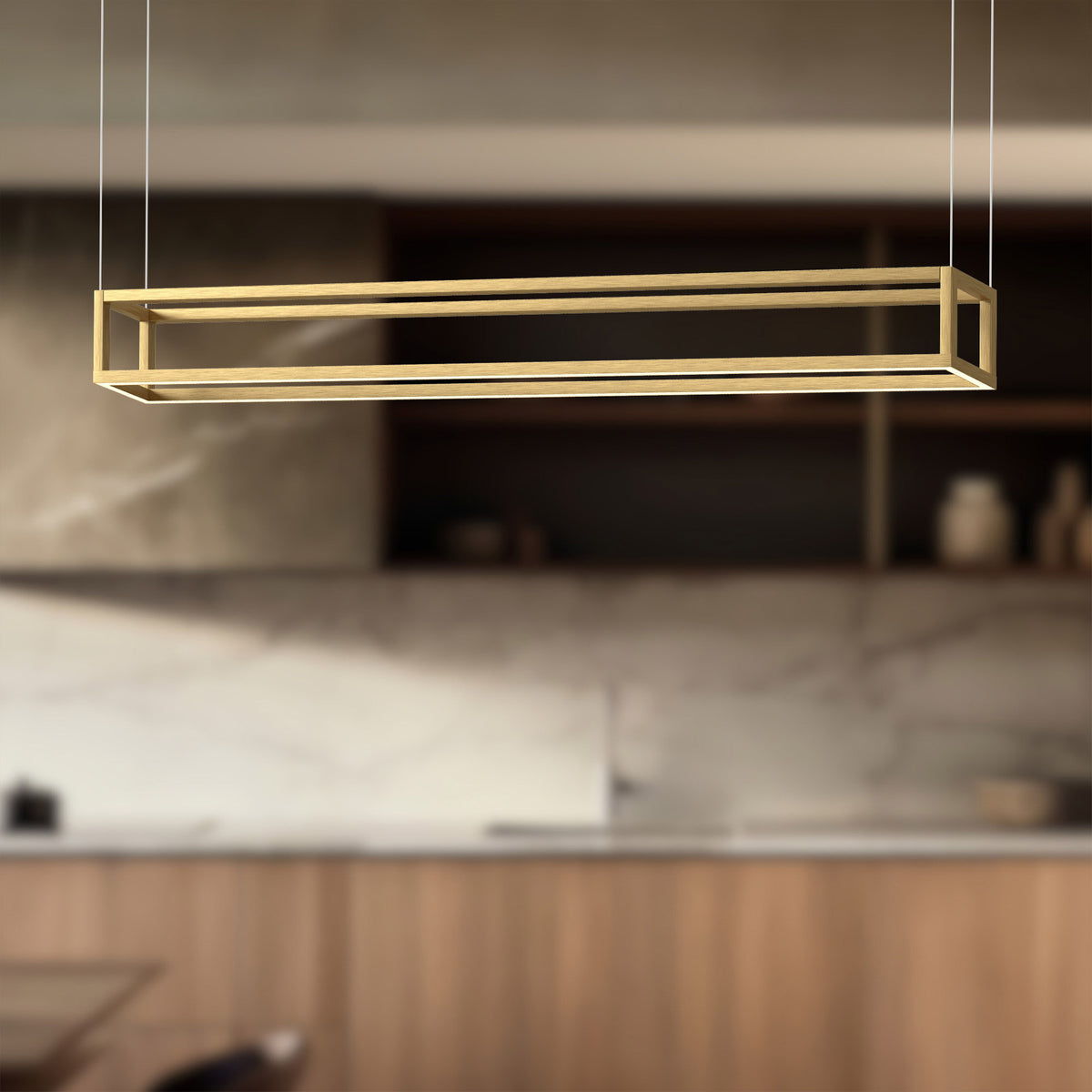Suspension linéaire Plaza Or brossé, 47 1/4" – vue 2