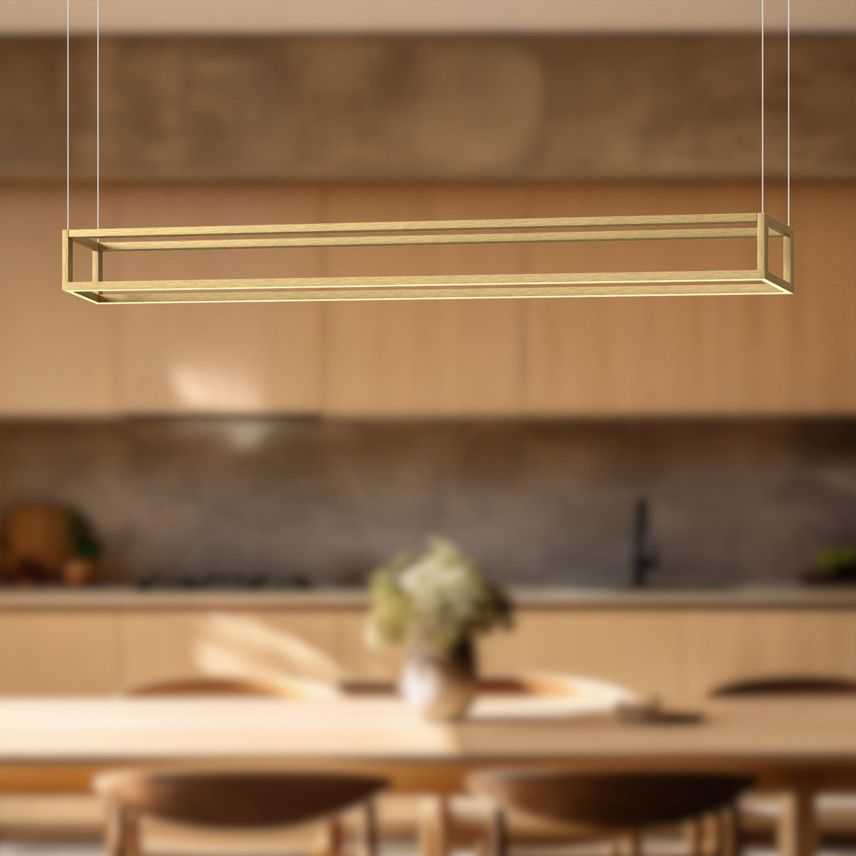 Suspension linéaire Plaza Or brossé, 59 1/8" – vue 2
