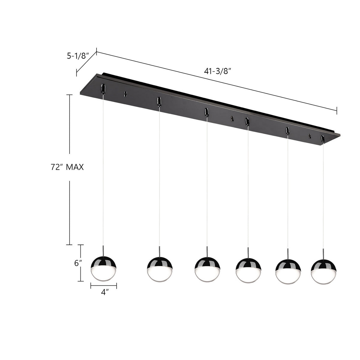 Suspension linéaire Pluto 41 3/8" – vue 2