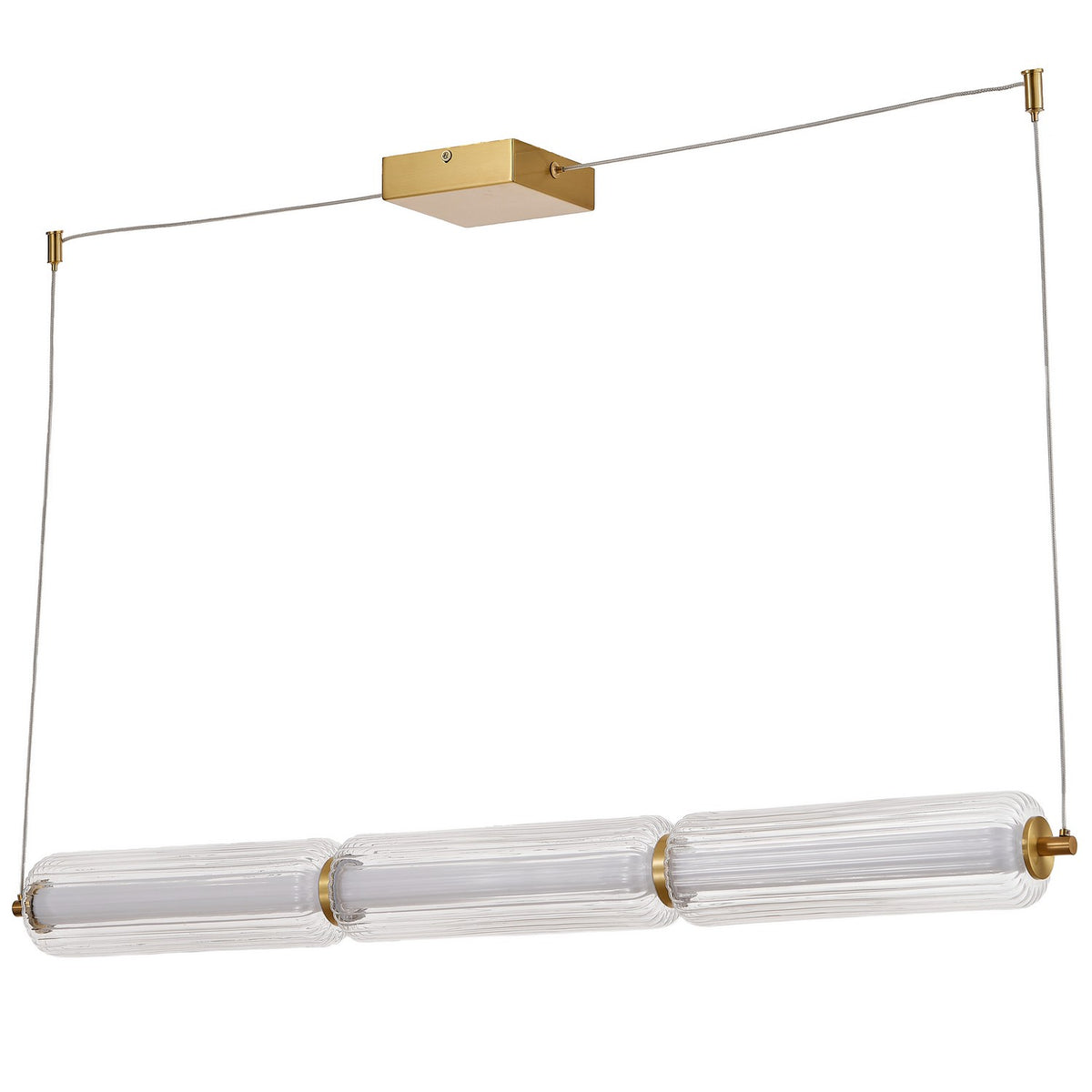 Suspension linéaire Ramona Transparent / Laiton vieilli – Dainolite
