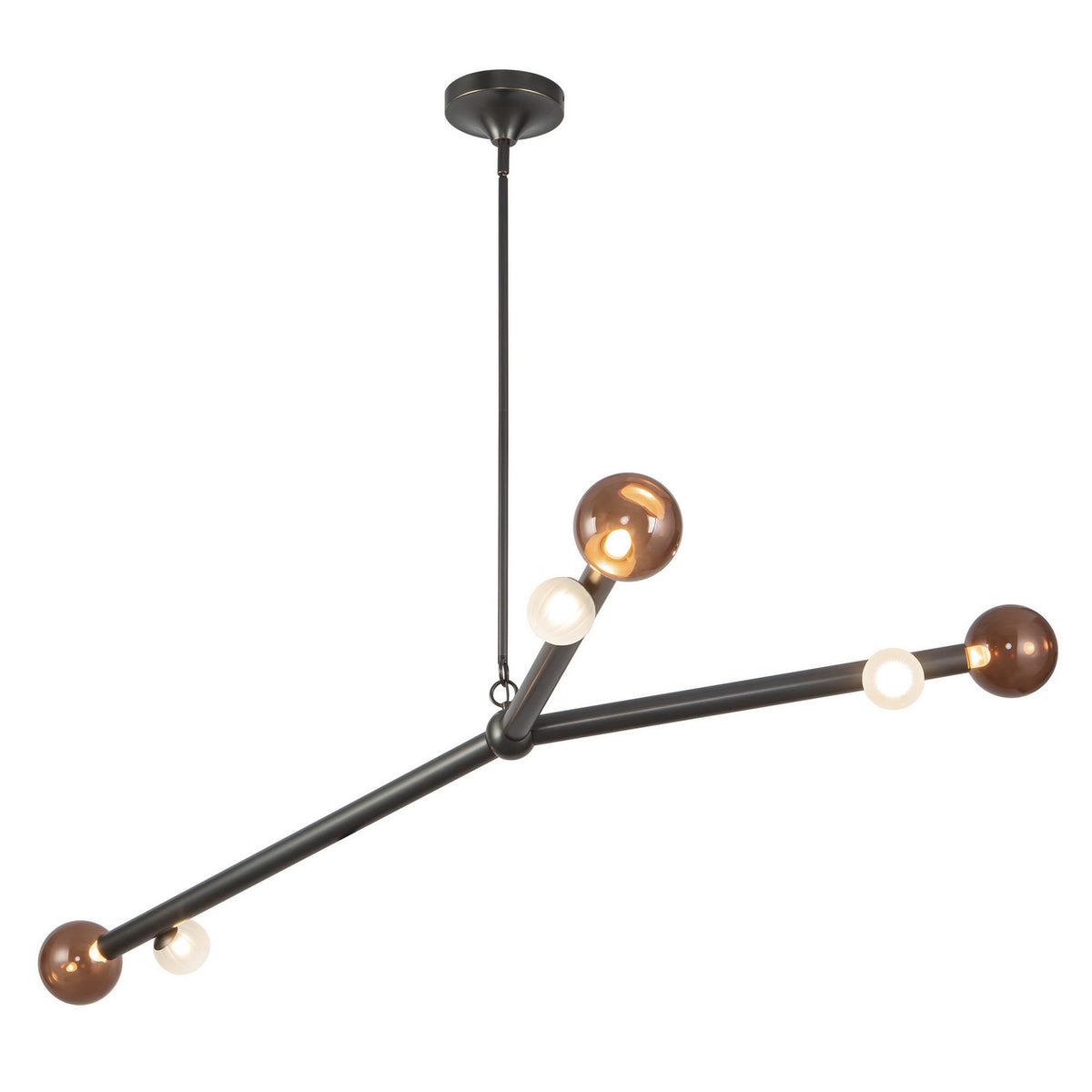 Suspension linéaire Reese Bronze urbain / Verre ambre – Kuzco Lighting