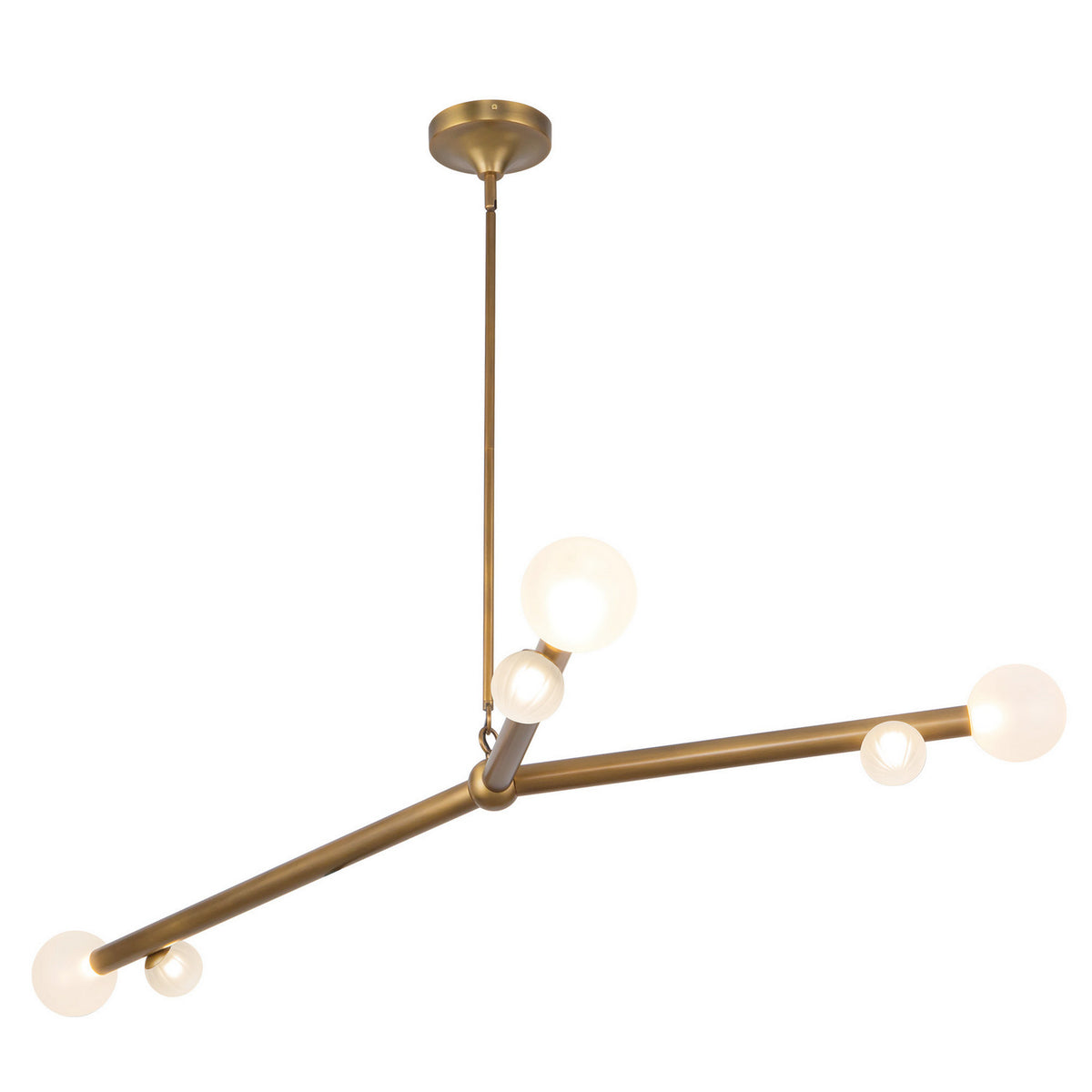 Suspension linéaire Reese Laiton vieilli / Verre opale – Kuzco Lighting