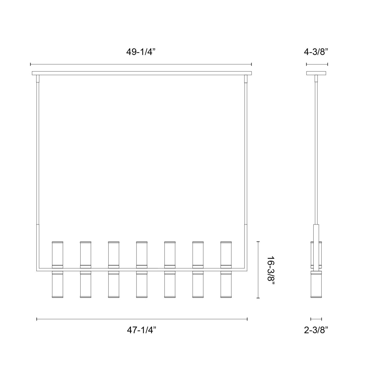 Suspension linéaire Revolve - Verre transparent / laiton naturel 16 3/8" by Alora Lighting | Luminaires & cie