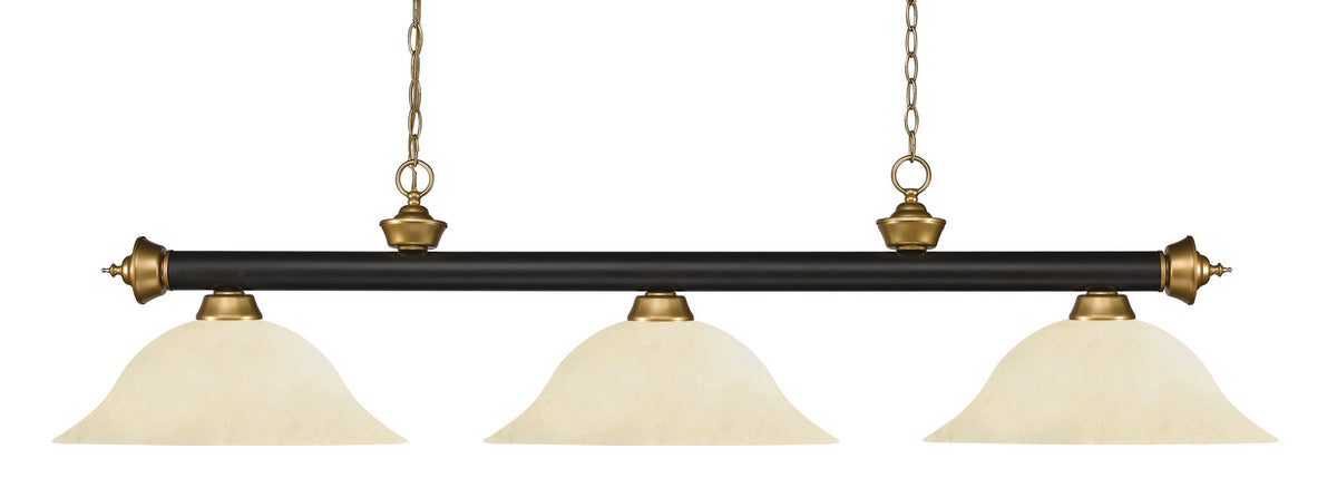 Suspension linéaire Riviera Bronze + Or satiné, Moucheté doré, 59" – Z-Lite