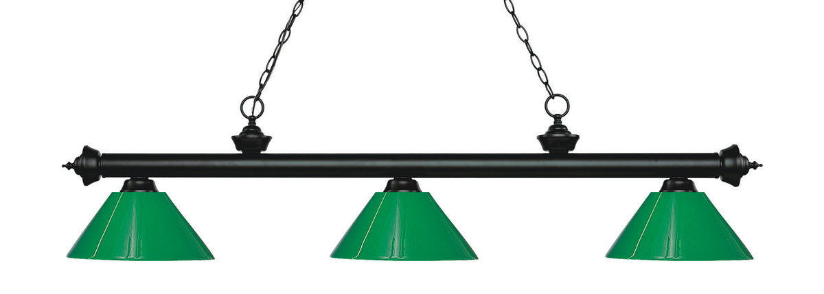 Suspension linéaire Riviera Noir mat, Vert, 57" – Z-Lite