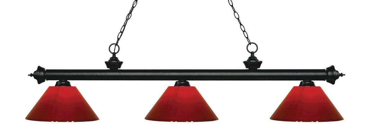 Suspension linéaire Riviera Noir mat, Rouge, 57" – Z-Lite