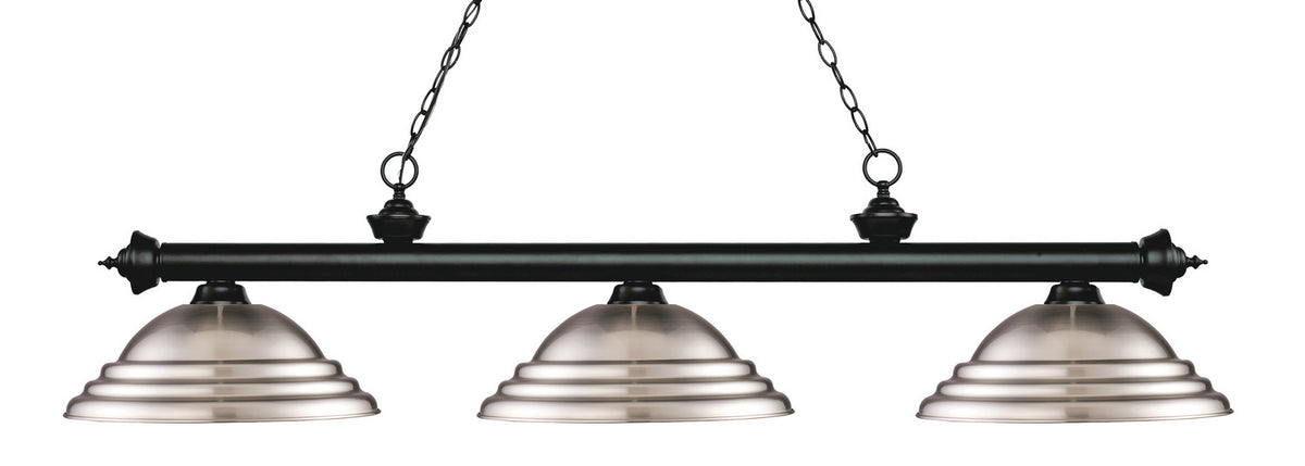 Suspension linéaire Riviera Noir mat, Nickel brossé, 58 3/4" – Z-Lite