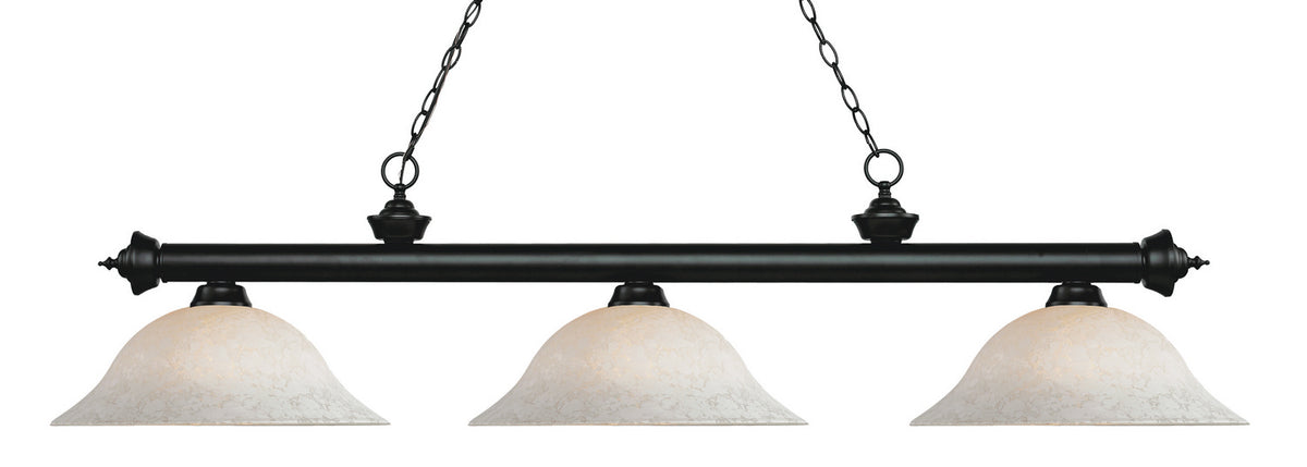 Suspension linéaire Riviera Noir mat, Blanc tacheté, 59" – Z-Lite