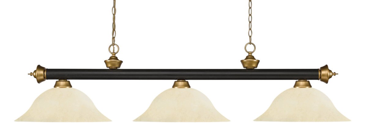 Suspension linéaire Riviera - Bronze + Or satiné Moucheté doré 59" by Z-Lite | Luminaires & cie