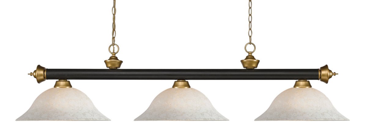 Suspension linéaire Riviera - Bronze + Or satiné Blanc tacheté 59" by Z-Lite | Luminaires & cie