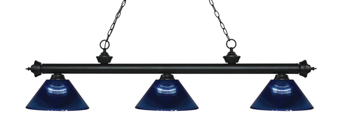 Suspension linéaire Riviera - Noir mat Bleu foncé 57 1/2" by Z-Lite | Luminaires & cie