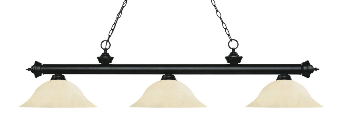 Suspension linéaire Riviera - Noir mat Moucheté doré 59" by Z-Lite | Luminaires & cie
