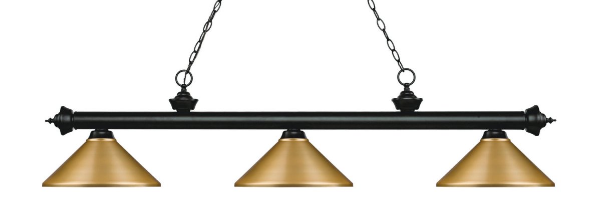 Suspension linéaire Riviera - Noir mat Or satiné 57 1/4" by Z-Lite | Luminaires & cie