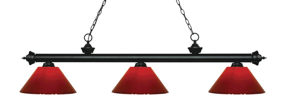 Suspension linéaire Riviera - Noir mat Rouge 57" by Z-Lite | Luminaires & cie