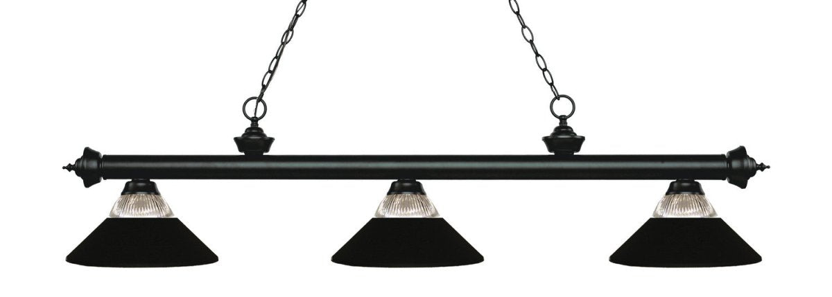Suspension linéaire Riviera - Noir mat Strié transparent + Noir mat 57 1/4" by Z-Lite | Luminaires & cie