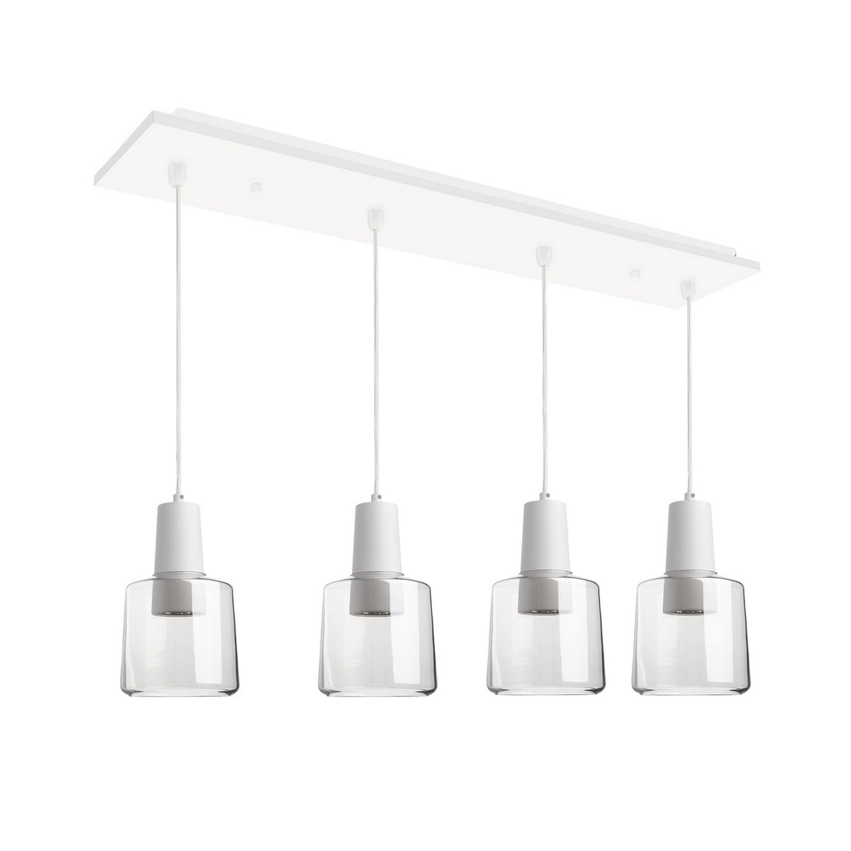Suspension linéaire Samson Blanc / Transparent, nombre ampoules 4 – Kuzco Lighting