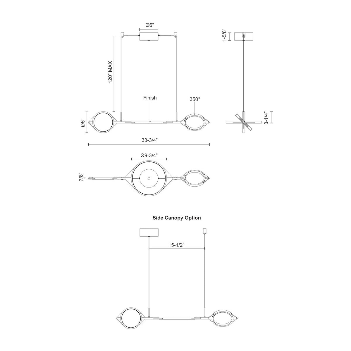 Suspension linéaire Serif Diffuseur givré en silicone – vue 4