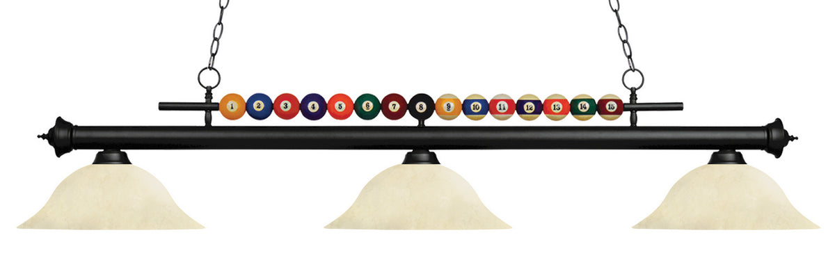Suspension linéaire Shark Noir mat, Moucheté doré – Z-Lite